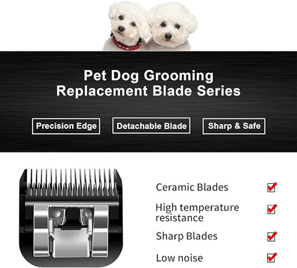 10 Blades Dog Grooming Blades Compatible with Andis/Oster A5/Wahl KM-10 Series Dog Clippers,Detachable Clipper Replacement Blade,Black,Size 10 Blade 1/16" (10#/3PCS)
