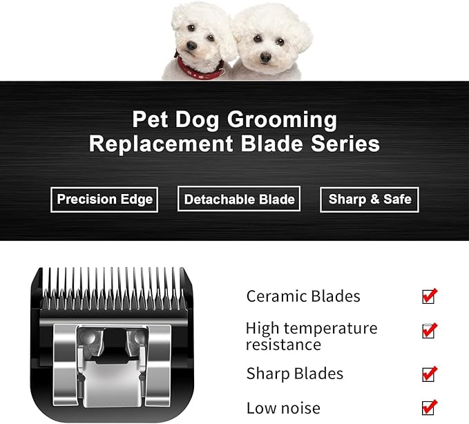 7F Blades Dog Grooming Blades Compatible with Andis/Oster A5/Wahl KM-10 Series Dog Clippers,Detachable Clipper Replacement Blade,Black (7FC/3PCS)