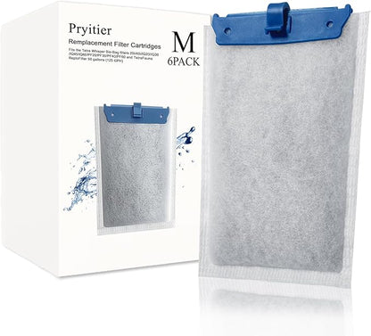 6 Pack Filter Cartridge Compatible with Whisper Bio-Bag Filters 10i/IQ10/PF10, Medium Replacement Filter Cartridges for Aquariums Compatible with ReptoFilte 20 gallons (90 GPH)