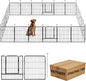 Dog Playpen,24 32 40 48 in(H) Pet Fence Outdoor for Rv Camping,Garden Fence Medium Animal Barrie for Yard,11Ft(L)-56Ft(L) Black Metal Temporary Fencing