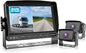 Fookoo Ⅱ 7" HD 1080P Wired Backup Camera System, 7-inch Dual Split Screen Monitor W/Recording IP69 Waterproof Front View Rear View Camera Parking Lines for Truck/Trailer/RV/Skid Steer (FHD2)