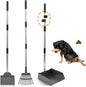Dog Pooper Scooper, Adjustable Handle Poop Scooper with Tray,Rake and Spade Set of 3, Steel Stainless Poop Scoop for Medium Large Dogs and Pet Waste on Grass, Dirt and Gravel (Large Size)