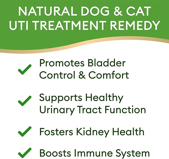 Dog UTI Treatment & Cat Urinary Tract Infection Treatment, Natural Herbal Liquid UTI Medicine, Organically Grown Cranberry Extract, Supports Urinary and Digestive Health, 2 fl oz, Made in USA