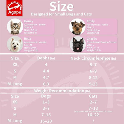 Agape Soft Cone for Cats & Small Dogs, Comfy Pet Cone to Stop Licking, Adjustable Cat E Collar Alternative After Surgery, Protective Elizabethan Collar for Pup & Kitty, Water Repellent Recovery Cone