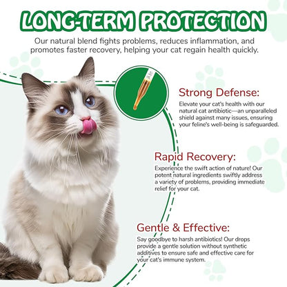 Antibiotics for Cats | Cat Antibiotics | Natural Antibiotics for Cats | Pet Antibiotics | Cat Itchy Skin Relief | Cat Allergy Relief | Cat Antibiotics for Skin Infection | 2 Fl Oz-Chicken Flavour