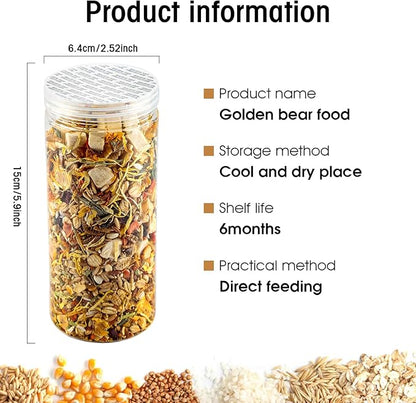 Gourmet Hamster & Gerbil Food, Dry Food for Hamsters-Supports Healthy Digestion and Healthy Teeth Unique Edible Treats for Guinea Pigs, Hamsters, Gerbils