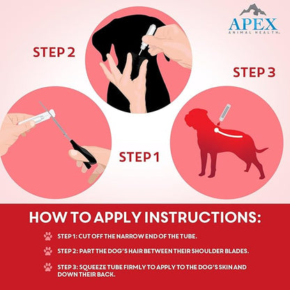 Apex Plus Flea and Tick Prevention for X-Large Dogs (89-132 lbs) | 6-Month Supply | Waterproof, 24-Hour Activation, 30-Day Protection