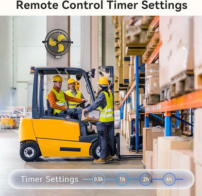 5100 CFM 20" Remote Control Wall Mount Fans, High Velocity 3-Speed Professional Oscillating Wall Fan with Timer, Heavy Duty Industrial Wall Fans for Patio, Commercial, Gazebo, and Garage, UL Listed