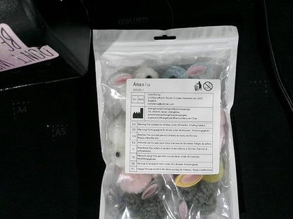 10Pcs Plush Toy Balls, Cute Bunny Shape Kitten Pompom Soft 5.5cm/2.16in Puff Ball Indoor Fun Colorful Cat Ball Toy Pom Pom Balls for Pet