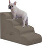 Dog Steps for Small Dogs, 4-Step Pet Ramp Stairs for High Beds and Sofa, Non-Slip Pet Stairs for Small Dogs and Cats, Removable and Easy to Clean Cover, Light Brown
