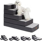 5-Step Adjustable Dog Stairs for High Beds, Dog Steps for Small Dogs and Cats, Foldable Pet Stairs for Bed Climbing, Non-Slip Pet Step Indoor, Grey