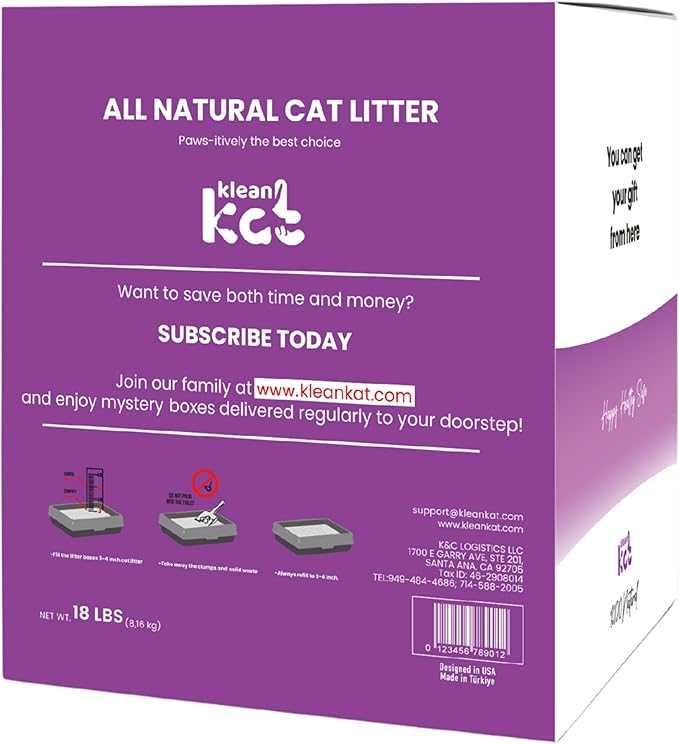 All Natural Clumping Cat Litter – Multiple Scents – Low Dust, Odor Control – (Lavender) 18 lb - Surprise Toy Inside