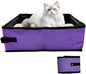 Foldable Travel Litter Box for Cats, Waterproof Portable Cat Travel Litter Box Collapsible, 15.75 * 11.82 * 3.94 Inches, Traveling & Camping Cat Supplies - Purple