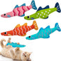 EXPAWLORER Catnip Cat Toys Fish,4 Pcs Durable Cat Kicker Toy with Natural Catnip Cotton,Interactive Bite Resistant Soft Pillow Filled for Indoor Cats Kitten Playing,Drives Bored Cats Crazy with Fun