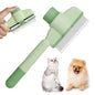 Flea Comb for Cat Hair Removal Comb, 2025 New Self-Cleaning Flea Brush for Cats and Dog, Comfort Cat Hair Removal Tool with Long & Short Stainless Steel Metal Grooming Brush(Green)
