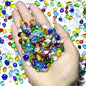 1 Lb (460 g) Colorful Sea Glass Stones Irregular Rainbow Glass Pebble Decorative Rock Quartz Tumbled Gemstone Chips for Aquarium Decoration/Vase Filler/Jewelry Making/Handwork Craft/Gems Display