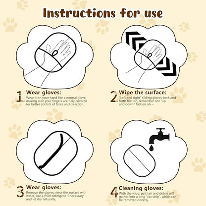 2Pcs Pet Hair Removal Gloves,New Upgrade Efficient Pet Grooming Gloves,Cat Grooming for Hair Removal,Versatile Reusable Pet Hair Remover Glove