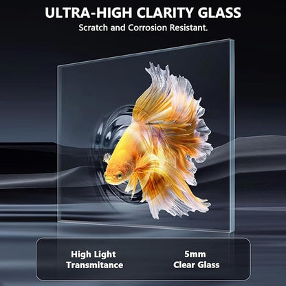 fishkeeper 5 Gallon Fish Tank Starter Kit, Small Aquarium with Filter and Adjustable 3 Color Lighting Self Cleaning Fish Bowl Rimless Aquarium for Beginners (Freshwater Fish Tank)