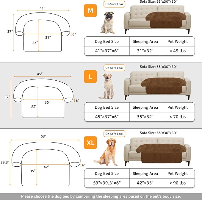 GGIB Calming Dog Bed Fluffy Plush Dog Mat for Furniture Protector with Removable Washable Cover for Large Medium Small Dogs and Cats (Large, Brown)