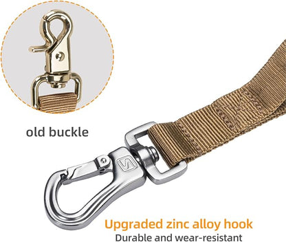 EXCELLENT ELITE SPANKER Tactical Bungee Dog Leash Military Adjustable Dog Leash Quick Release Elastic Leads Rope with 2 Control Handle(Coyote Brown)