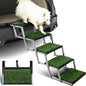 Dog Stairs for Car, Portable Folding Dog Ramps,Dog Steps for Large Dogs with Non-Slip Grass Rug for Cars, SUV, Trucks, Lightweight Pet Ramp Supports Up to 200 lb, 5 Steps