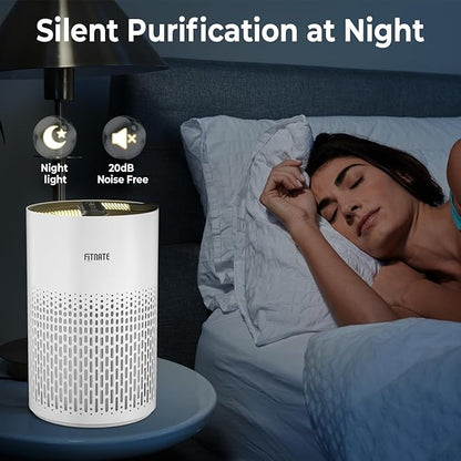 FITNATE Air Purifiers for Home Large Room Up to 1076 Ft² with Aromatherapy, H13 True HEPA Air Purifier for Pets, Quiet Air Cleaner for Smoke Dust Pollen Pets Dander Odor, with Night Light,Timer, White