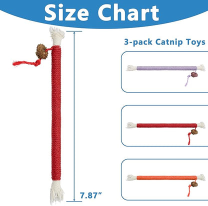 3pcs Safe Cat Rope Toy,Teeth Clean Toy for Cat, Cat Chew Toys for Indoor Cat,Kitten Interactive Toys