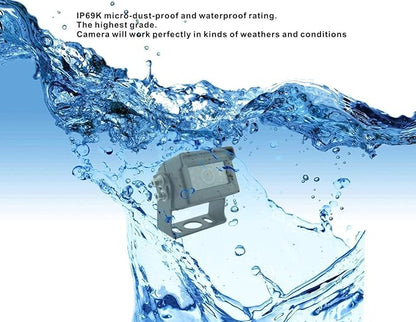 AHD 1080P Wired Reverse Rear View Backup Camera System,2 IR Camera with Waterproof IP69K, 7" Single View Monitor with TVS Protector,Vibration-Proof 10G for Tractor/Truck/Skid Steer/Heavy Equipment