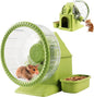 4 in 1 Silent Large Hamster Wheel Multifunctional Hamster Running Wheel Quite Running Spinner Wheel Accessories with Food Bowl Water Bottle for Hamsters Dwarf Gerbil (Green)