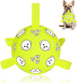 Dog Toys, Durable Dog Soccer Ball with Straps, Interactive Dog Toys, Water Fetch Ball for Tug of War, Puppy Toys for Indoor/Outdoor – Fun Dog Birthday Gift for Small & Medium Dogs, 6 Inch
