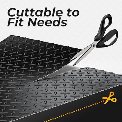 7.8 x 18 FT Garage Floor Mats for Under Car, 2.8mm Thickened Rubber Garage Flooring Roll, M Size 140.4 SQFT Garage Car Mat for Mid-Size SUVs, Sports Car, Black