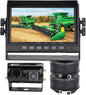 AHD 1080P 7" Reverse Rear View Backup Dual Twin Lens Camera System, Point Each Lens in a Different Direction, IR, Waterproof, 10G Vibration-Proof for Tractor/Truck/Camper/Caravan/Skid Steer/Harvester