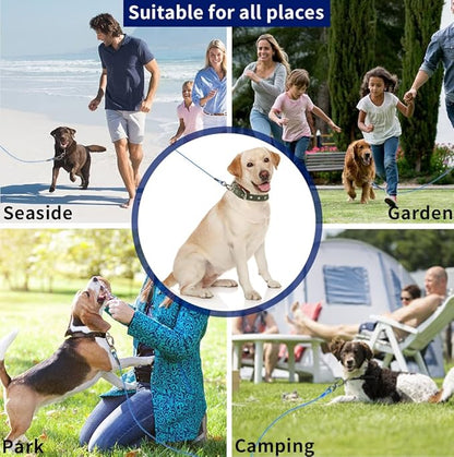 Dog Tie Out Cable, 100FT, Blue, Suitable for Dogs up to 350 pounds, Lightweight, Non-Winding, for Outdoor Camping, Yard