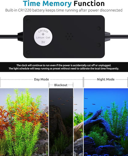 Full Spectrum Aquarium Light, 24/7 Custom Timer, Power-Off Memory, 36-42in 7-Row LED Fish Tank Lights, 8 Colors, 20 Brightness, Day & Night Cycle, Adjustable Mount for Freshwater Plant Growth