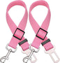 Elisel Elisel 2 Packs Adjustable Length Pet Dog Cat car seat Belt Pet seat Belt Pet Accessories for Dogs Cats and Pets (Pink)