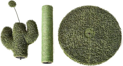 Amazon Basics Cat Scratcher - Indoor Cactus Single Cat & Kittens Scratching Post with Dangling Ball, Medium (25.6"H) - Green
