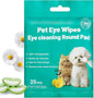 Eyes Wipes for Dogs & Cats Dog Cleaning Grooming Deodorizing Wipes Kit Wash Cleaner for Eyes Wrinkle Face Gently Remove Tear Stain Eye Debris 25pcs Unscented
