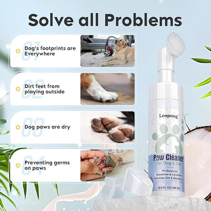 Dog Paw Care Kit- 2 Packs Cleaner for Dogs Large Medium Small XL Breed-Dog Paw Balm for Heals - Repairs & Restores Dry - Cracked Paws & Nose Protector for Pet Foot Washer Care