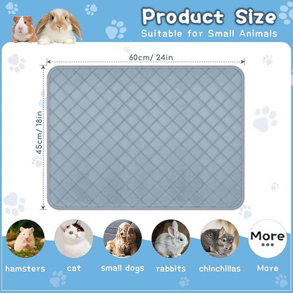 6 Packs Washable Guinea Pig Cage Liners, Waterproof Guinea Pig Pee Pads Reusable Absorbent Bedding Anti Slip Mats for Small Animals Bunny Rabbit Hamster (24 x 18in)