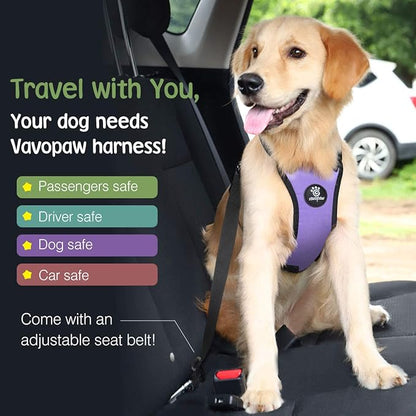 Dog Seat Belt, Safety Vest Dog Car Harness with Adjustable Buckle Dog Seat Belt for Vehicle Nylon Pet Safety Seat Belts Heavy Duty(XL, Purple)