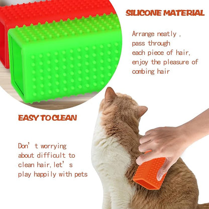 2pcs Pet Dog Cat Hair Remover, Pet Hair Removal Tool, Hollow Cleaner Brush for car，Interior, Furniture, Sofa (red and green)