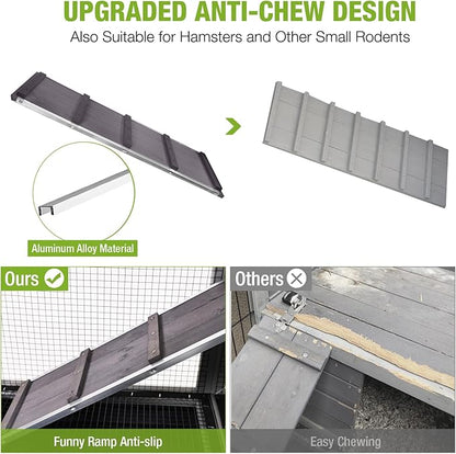 2-Story Rabbit Hutch Indoor Bunny Cage Outdoor Guinea Pig House with Wire Mesh Floor, Leak-Proof Trays, Lockable Wheels for Rabbits, Guinea Pigs, 40.6" L x 26" W x 37.6" H