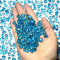 1 Lb (460 g) Lake-Blue Sea Glass Stones Irregular Rainbow Glass Pebble Decorative Rock Quartz Tumbled Gemstone Chips for Aquarium Decoration/Vase Filler/Jewelry Making/Handwork Craft/Gems Display