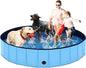 Foldable Dog Pool, Lexda Hard Plastic Shell Pet Swimming Pools for Large Dogs, Collapsible Plastic Pet Pool, Portable Bathing Tub for Dogs (79x12inch)