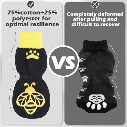EXPAWLORER Anti Slip Dog Socks to Prevent Licking Paws, Dog Shoes for Hot Pavement, Dog Booties for Small Medium Large Senior Dogs, Traction Control Boots & Paw Protectors for Hardwood Floors