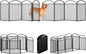 8 Panles Full Matel Freestanding Dog Gates with Door, 192"Extra Wide 32"Tall Free Standing Dog Pet Gate for Indoor & Outdoor. Foldable Pet Fences for Doorways, House, Stairs, Porch, Deck, Yard