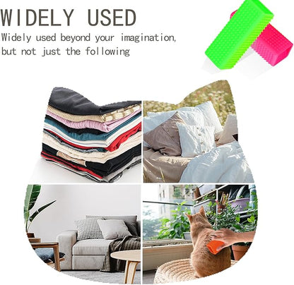 2pcs Pet Dog Cat Hair Remover, Pet Hair Removal Tool, Hollow Cleaner Brush for car，Interior, Furniture, Sofa (green and pink)