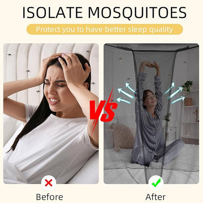 4 Corners Mosquito Net for Mosquiteros para Camas Bed Canopies Netting Bed Drapes Rectangular Mosquito Mesh for Camping Home Outdoor Travel(Black,L79 X W47 X H59 Inch,Opening)