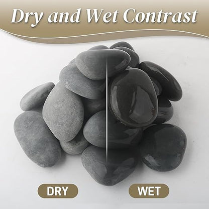 5 lbs Mexican Beach Pebbles, 2-3 Inch Decorative River Rocks for Fish Tank Aquarium Fountain, Decorative Pebbles for Garden Landscaping, Home Décor, Outdoor Paving Walkways Pathways Backyard