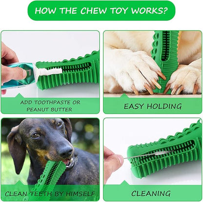 Dog Toys for Aggressive Chewers Large Medium Breed, Indestructible Dog Toothbrush Chew Toys, Squeaky Interactive Tough Extremely Durable, Dogs Toys to Keep Them Busy
